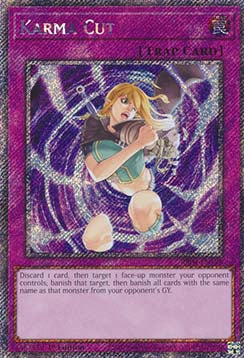 Karma Cut (V.1 - Platinum Secret Rare) - Quarter Century Stampede (Platinum Secret Rare) [RA04-128]